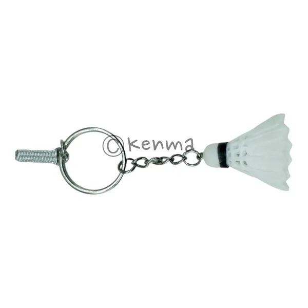 Metal_Badminton_With_Rubber_Racquet_3D_Keychain_Lanyard_Charm_Keyring_Model_2