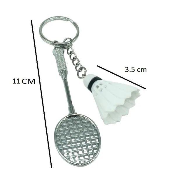 Metal_Badminton_With_Rubber_Racquet_3D_Keychain_Lanyard_Charm_Keyring_Model_2