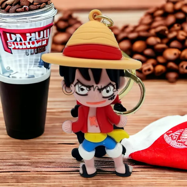 One_Piece_Luffy_3D_Standing_3D_Lanyard_Rubber_Keychain_Lanyard_Charm_Keyring