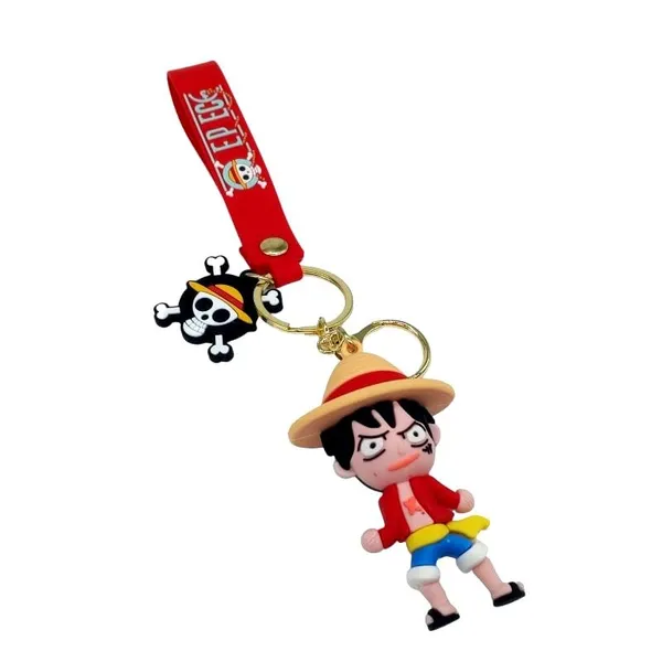 One_Piece_Luffy_3D_Standing_3D_Lanyard_Rubber_Keychain_Lanyard_Charm_Keyring