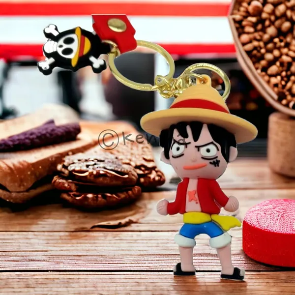 One_Piece_Luffy_3D_Standing_3D_Lanyard_Rubber_Keychain_Lanyard_Charm_Keyring