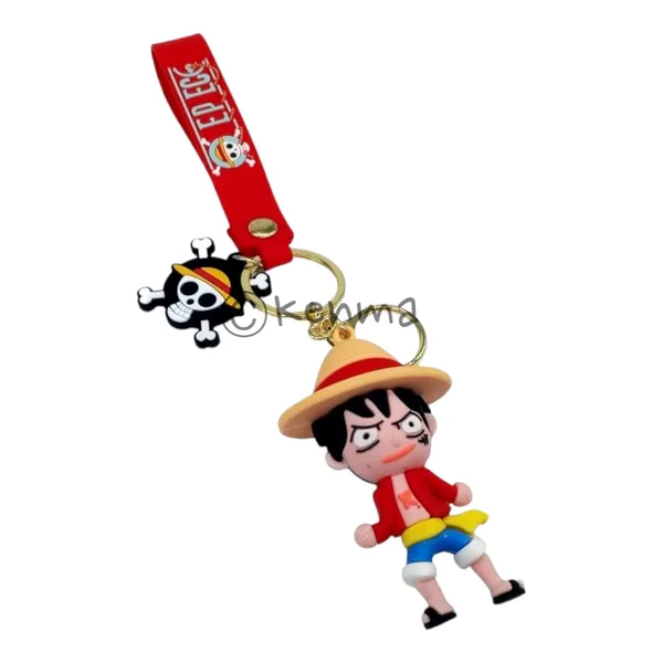 One_Piece_Luffy_3D_Standing_3D_Lanyard_Rubber_Keychain_Lanyard_Charm_Keyring