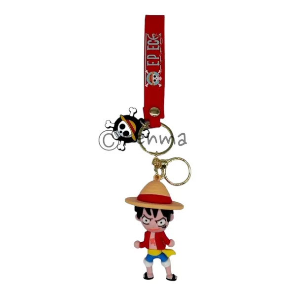 One_Piece_Luffy_3D_Standing_3D_Lanyard_Rubber_Keychain_Lanyard_Charm_Keyring