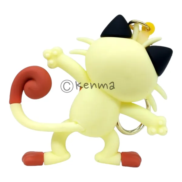 Meowth_Standing_Pokeball_On_Hand_3D_Lanyard_Rubber_Keychain_Lanyard_Charm_Keyring