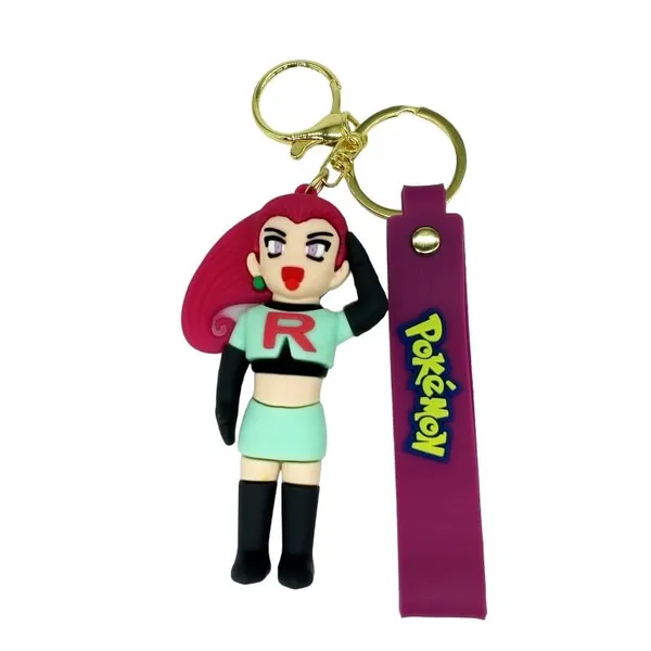 3D_Character_Jessie_Team_Rocket_Lanyard_Rubber_Keychain_Lanyard_Charm_Keyring