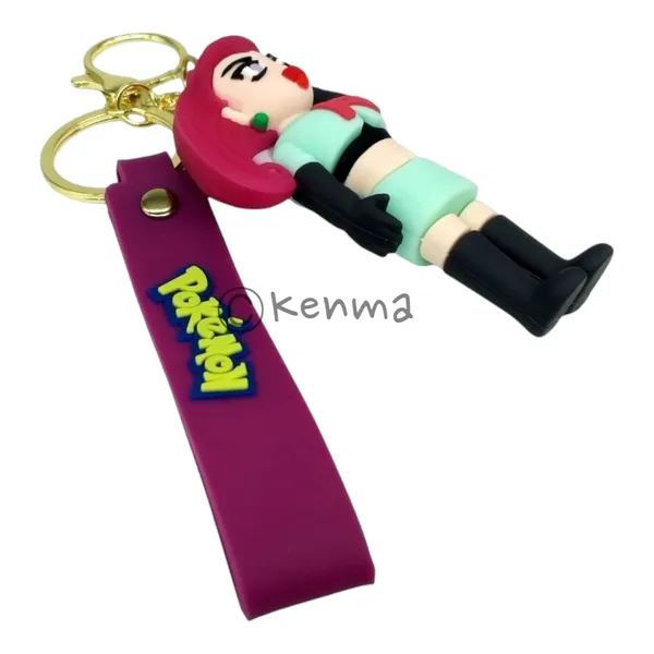 3D_Character_Jessie_Team_Rocket_Lanyard_Rubber_Keychain_Lanyard_Charm_Keyring