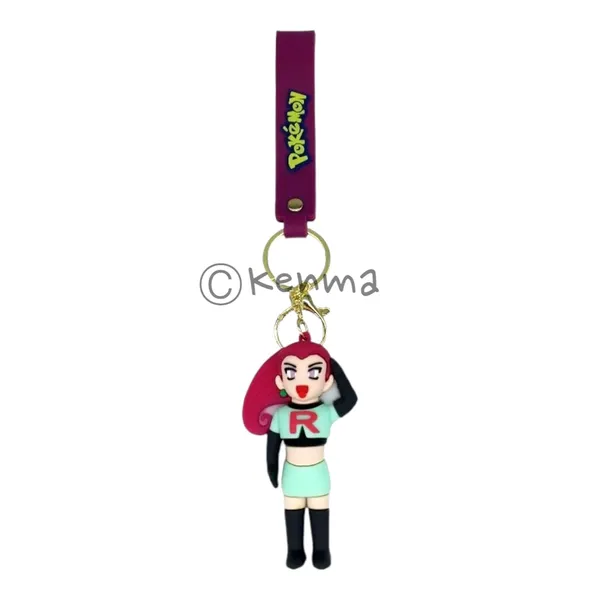 3D_Character_Jessie_Team_Rocket_Lanyard_Rubber_Keychain_Lanyard_Charm_Keyring