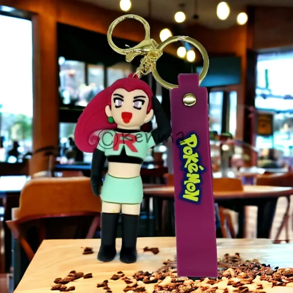 3D_Character_Jessie_Team_Rocket_Lanyard_Rubber_Keychain_Lanyard_Charm_Keyring