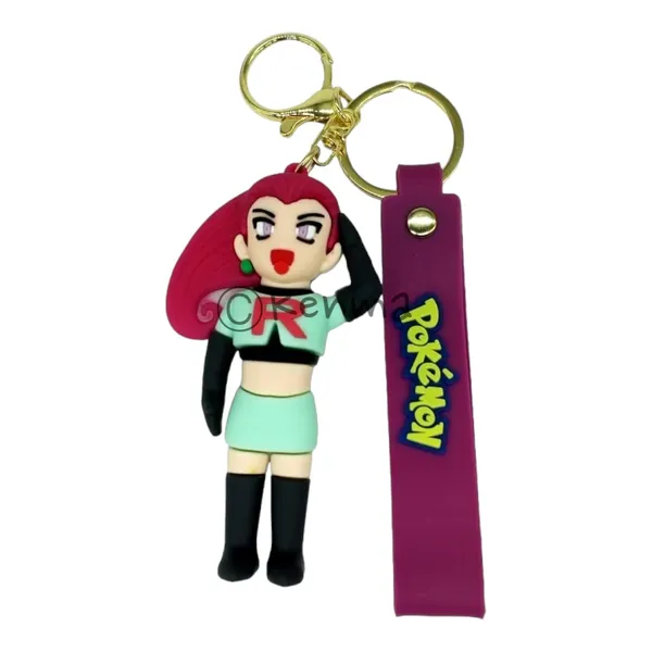 3D_Character_Jessie_Team_Rocket_Lanyard_Rubber_Keychain_Lanyard_Charm_Keyring