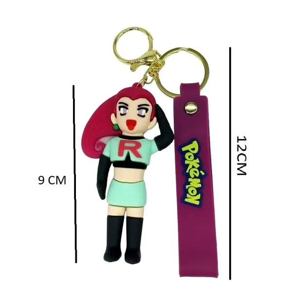 3D_Character_Jessie_Team_Rocket_Lanyard_Rubber_Keychain_Lanyard_Charm_Keyring