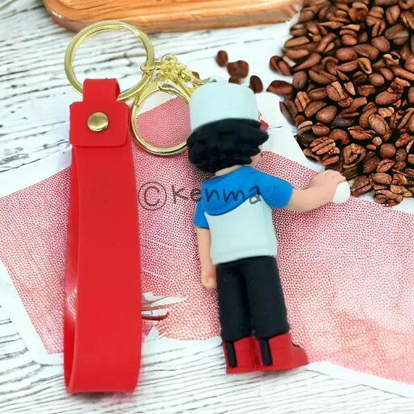 Ash_Ketchum_Standing_Pokeball_On_Hand_3D_Lanyard_Rubber_Keychain_Lanyard_Charm_Keyring