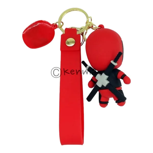 Superhero_Deadpool_Red_3D_Standing_Keychain_Lanyard_Charm_Keyring