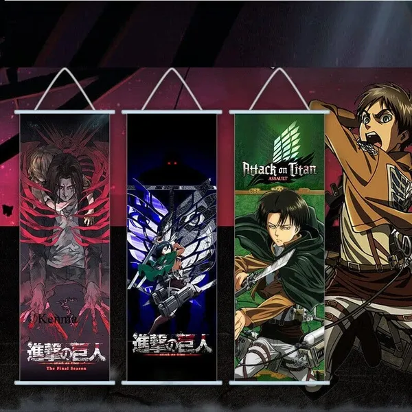 Attack_On_Titans_Assault_Eren_Yeager_Wall_Scroll_|_Canvas_Hanging_Paintings_Wall_Art_Decor_For_Home_Dorm_Office_(70_X_25_Cm)