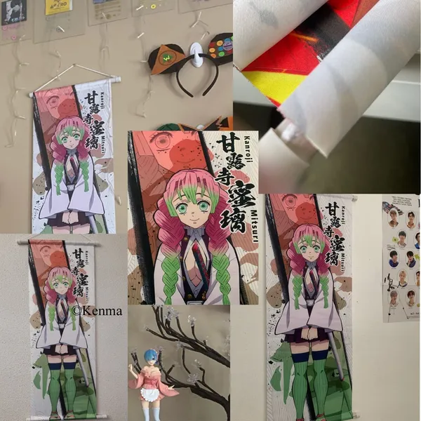 Demon_Slayer_Mitsuri_Kanroji_Anime_Poster_Wall_Scroll_|_Art_Demon_Slaying_Corps_Canvas_Hanging_Paintings_Wall_Art_Decor_For_Home_Dorm_Office_(70_X_25_Cm)