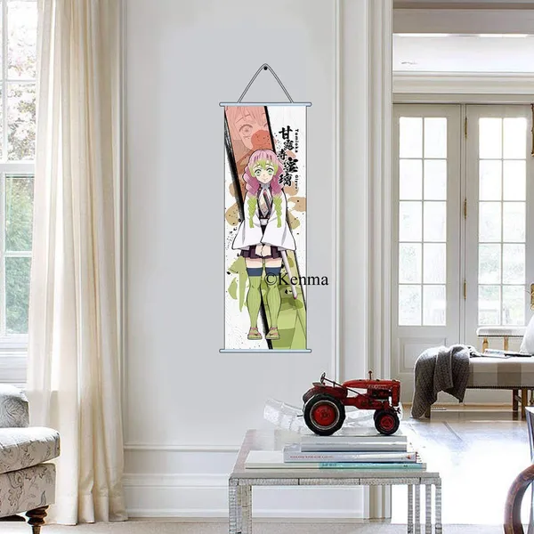 Demon_Slayer_Mitsuri_Kanroji_Anime_Poster_Wall_Scroll_|_Art_Demon_Slaying_Corps_Canvas_Hanging_Paintings_Wall_Art_Decor_For_Home_Dorm_Office_(70_X_25_Cm)