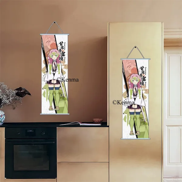 Demon_Slayer_Mitsuri_Kanroji_Anime_Poster_Wall_Scroll_|_Art_Demon_Slaying_Corps_Canvas_Hanging_Paintings_Wall_Art_Decor_For_Home_Dorm_Office_(70_X_25_Cm)