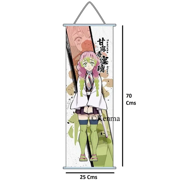 Demon_Slayer_Mitsuri_Kanroji_Anime_Poster_Wall_Scroll_|_Art_Demon_Slaying_Corps_Canvas_Hanging_Paintings_Wall_Art_Decor_For_Home_Dorm_Office_(70_X_25_Cm)