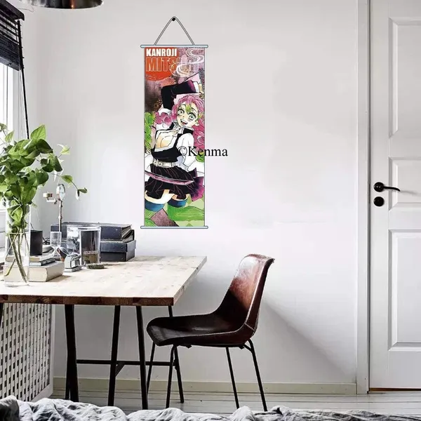 Demon_Slayer_Mitsuri_Kanroji_Model_2_Anime_Poster_Wall_Scroll_|_Art_Demon_Slaying_Corps_Canvas_Hanging_Paintings_Wall_Art_Decor_For_Home_Dorm_Office_(70_X_25_Cm)