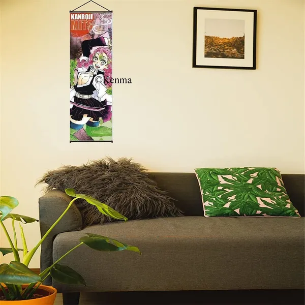 Demon_Slayer_Mitsuri_Kanroji_Model_2_Anime_Poster_Wall_Scroll_|_Art_Demon_Slaying_Corps_Canvas_Hanging_Paintings_Wall_Art_Decor_For_Home_Dorm_Office_(70_X_25_Cm)