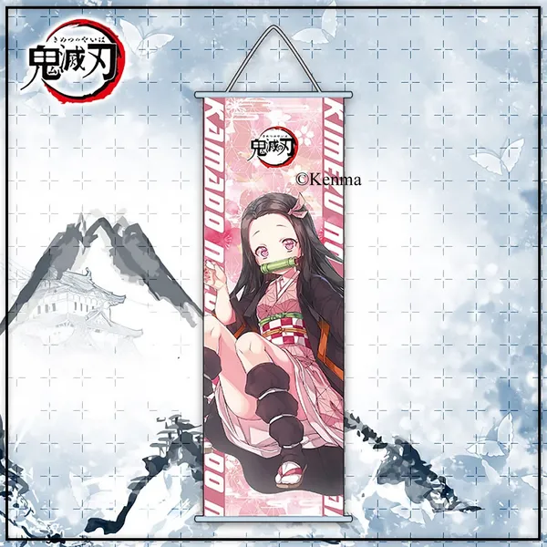Demon_Slayer_Nezuko_Kamado_Anime_Poster_Wall_Scroll_|_Art_Demon_Slaying_Corps_Canvas_Hanging_Paintings_Wall_Art_Decor_For_Home_Dorm_Office_(70_X_25_Cm)