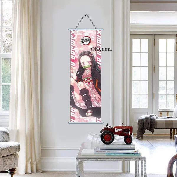Demon_Slayer_Nezuko_Kamado_Anime_Poster_Wall_Scroll_|_Art_Demon_Slaying_Corps_Canvas_Hanging_Paintings_Wall_Art_Decor_For_Home_Dorm_Office_(70_X_25_Cm)