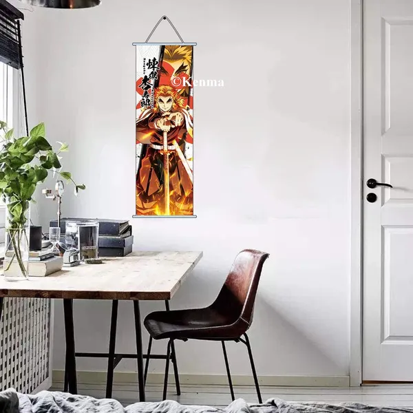 Demon_Slayer_Rengoku_Kyoujurou_Anime_Poster_Wall_Scroll_|_Art_Demon_Slaying_Corps_Canvas_Hanging_Paintings_Wall_Art_Decor_For_Home_Dorm_Office_(70_X_25_Cm)