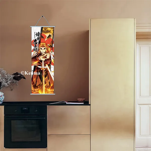 Demon_Slayer_Rengoku_Kyoujurou_Anime_Poster_Wall_Scroll_|_Art_Demon_Slaying_Corps_Canvas_Hanging_Paintings_Wall_Art_Decor_For_Home_Dorm_Office_(70_X_25_Cm)