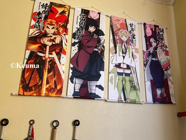 Demon_Slayer_Rengoku_Kyoujurou_Anime_Poster_Wall_Scroll_|_Art_Demon_Slaying_Corps_Canvas_Hanging_Paintings_Wall_Art_Decor_For_Home_Dorm_Office_(70_X_25_Cm)
