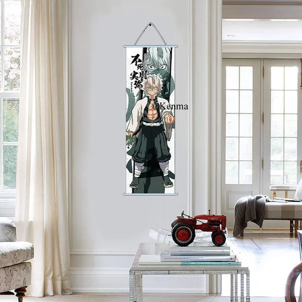 Demon_Slayer_Shinazugawa_Sanemi_Anime_Poster_Wall_Scroll_|_Art_Demon_Slaying_Corps_Canvas_Hanging_Paintings_Wall_Art_Decor_For_Home_Dorm_Office_(70_X_25_Cm)