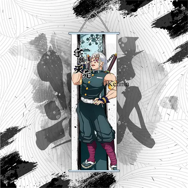 Demon_Slayer_Tengen_Uzui_Anime_Poster_Wall_Scroll_|_Art_Demon_Slaying_Corps_Canvas_Hanging_Paintings_Wall_Art_Decor_For_Home_Dorm_Office_(70_X_25_Cm)