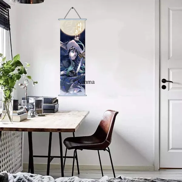 Demon_Slayer_Tokitou_Muichirou_Model_2_Anime_Poster_Wall_Scroll_|_Art_Demon_Slaying_Corps_Canvas_Hanging_Paintings_Wall_Art_Decor_For_Home_Dorm_Office_(70_X_25_Cm)