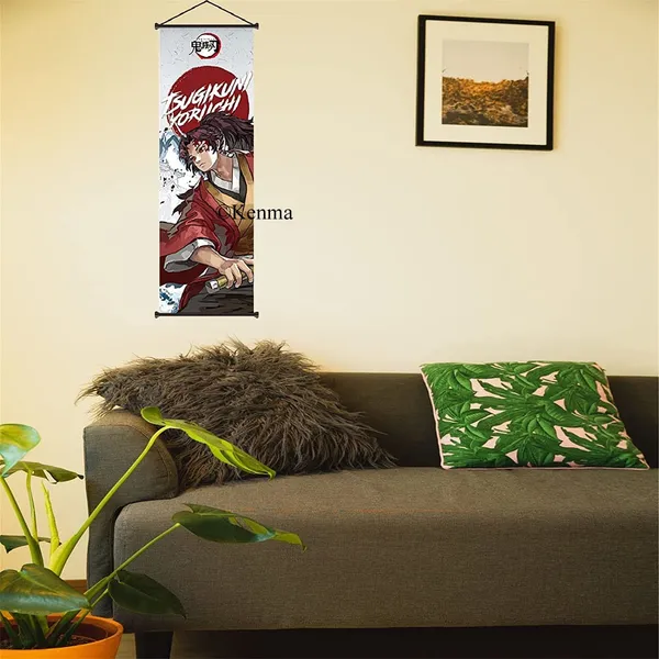 Demon_Slayer_Tsugikuni_Yoriichi_Anime_Poster_Wall_Scroll_|_Art_Demon_Slaying_Corps_Canvas_Hanging_Paintings_Wall_Art_Decor_For_Home_Dorm_Office_(70_X_25_Cm)