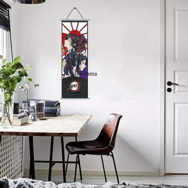 Demon_Slayer_Tsugikuni_Yoriichi_Model_2_Anime_Poster_Wall_Scroll_|_Art_Demon_Slaying_Corps_Canvas_Hanging_Paintings_Wall_Art_Decor_For_Home_Dorm_Office_(70_X_25_Cm)