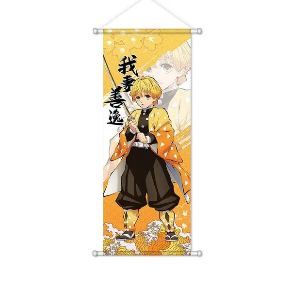 Demon_Slayer_Zenitsu_Agatsuma_Anime_Poster_Wall_Scroll_|_Art_Demon_Slaying_Corps_Canvas_Hanging_Paintings_Wall_Art_Decor_For_Home_Dorm_Office_(70_X_25_Cm)