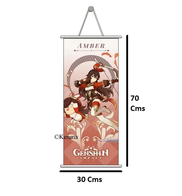 Genshin_Impact_Amber_Anime_Poster_Wall_Scroll_|_Art_Canvas_Hanging_Paintings_Wall_Art_Decor_For_Home_Dorm_Office_(70_X_25_Cm)