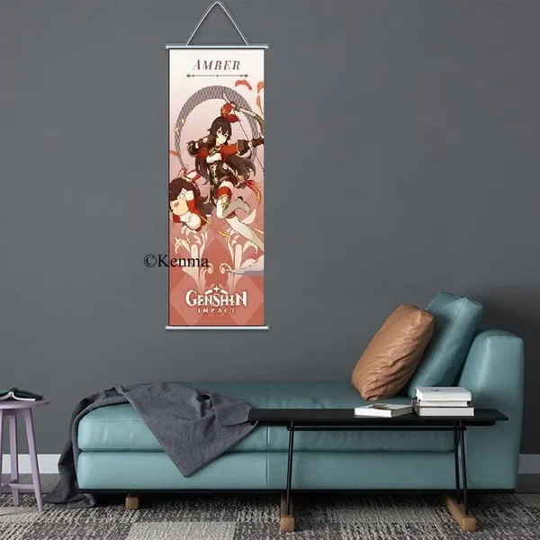 Genshin_Impact_Amber_Anime_Poster_Wall_Scroll_|_Art_Canvas_Hanging_Paintings_Wall_Art_Decor_For_Home_Dorm_Office_(70_X_25_Cm)