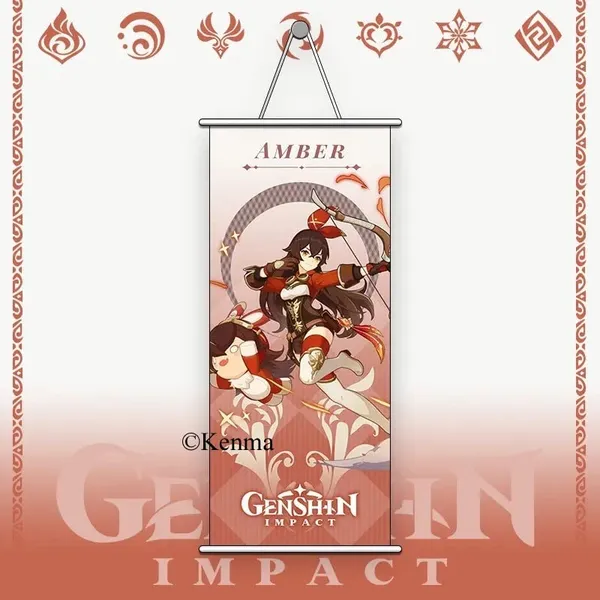 Genshin_Impact_Amber_Anime_Poster_Wall_Scroll_|_Art_Canvas_Hanging_Paintings_Wall_Art_Decor_For_Home_Dorm_Office_(70_X_25_Cm)