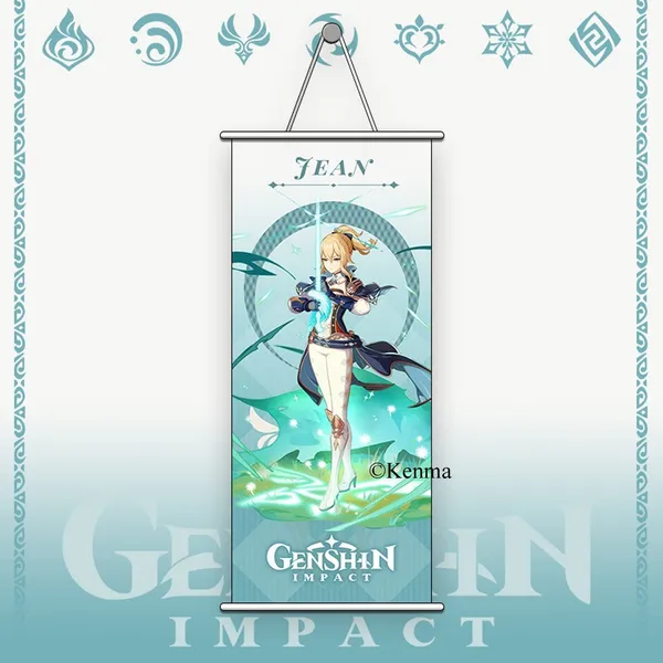 Genshin_Impact_Jean_Anime_Poster_Wall_Scroll_|_Art_Canvas_Hanging_Paintings_Wall_Art_Decor_For_Home_Dorm_Office_(70_X_25_Cm)