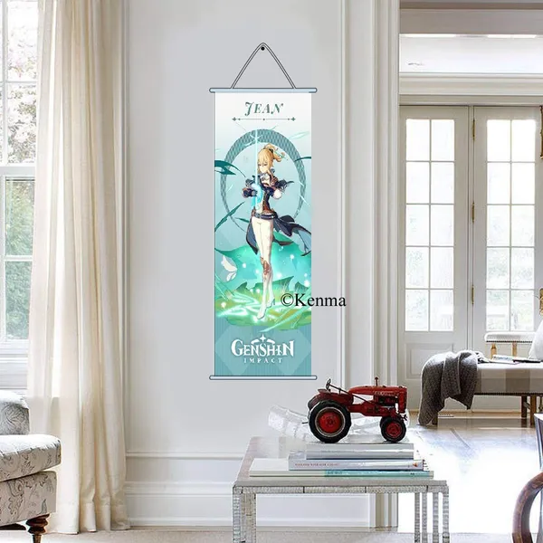 Genshin_Impact_Jean_Anime_Poster_Wall_Scroll_|_Art_Canvas_Hanging_Paintings_Wall_Art_Decor_For_Home_Dorm_Office_(70_X_25_Cm)