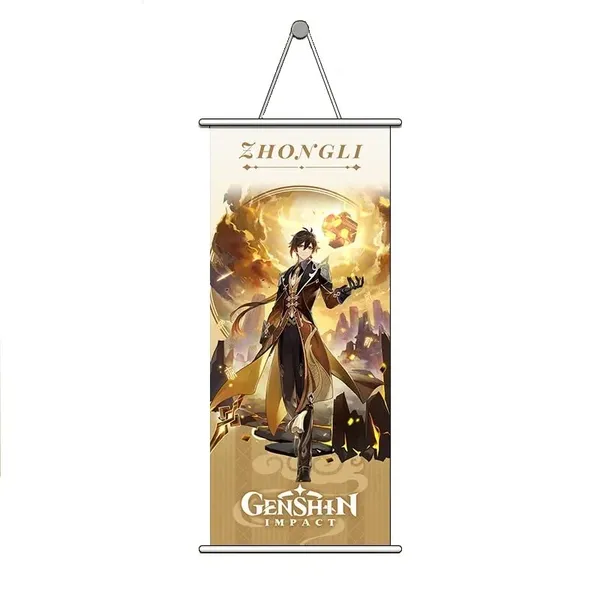Genshin_Impact_Zhongli_Anime_Poster_Wall_Scroll_|_Art_Canvas_Hanging_Paintings_Wall_Art_Decor_For_Home_Dorm_Office_(70_X_25_Cm)