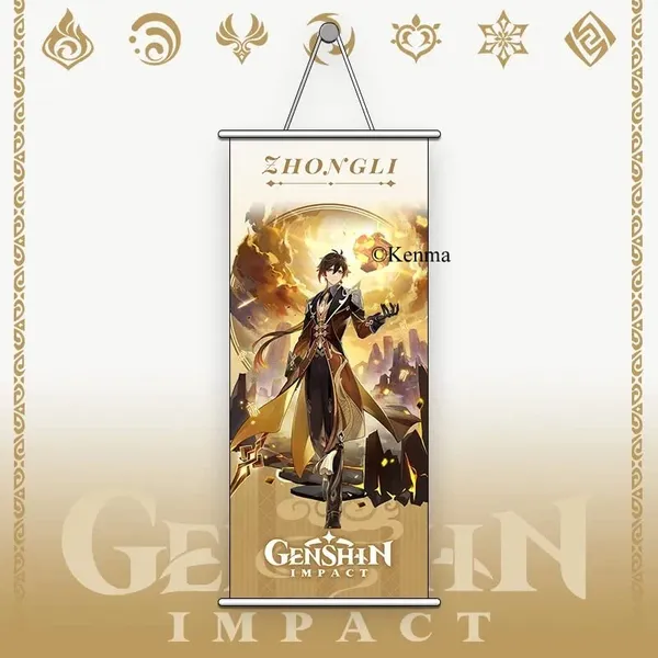 Genshin_Impact_Zhongli_Anime_Poster_Wall_Scroll_|_Art_Canvas_Hanging_Paintings_Wall_Art_Decor_For_Home_Dorm_Office_(70_X_25_Cm)