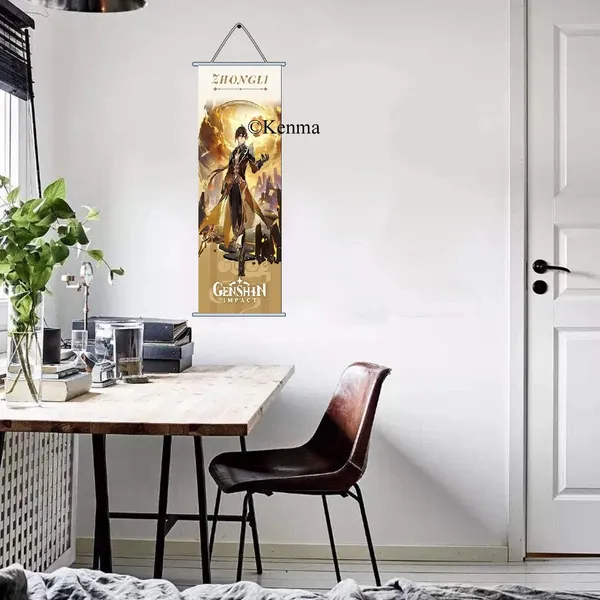 Genshin_Impact_Zhongli_Anime_Poster_Wall_Scroll_|_Art_Canvas_Hanging_Paintings_Wall_Art_Decor_For_Home_Dorm_Office_(70_X_25_Cm)