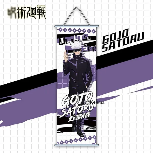 Jujutsu_Kaisen_Gojo_Satoru_Anime_Poster_Wall_Scroll_|_Art_Canvas_Hanging_Paintings_Wall_Art_Decor_For_Home_Dorm_Office_(70_X_25_Cm)