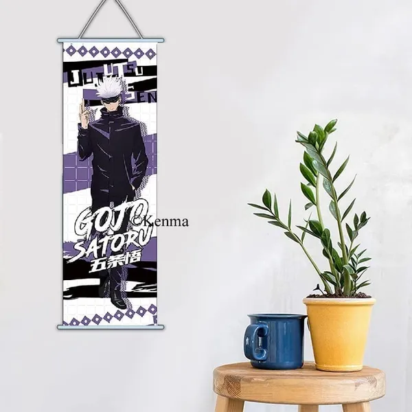 Jujutsu_Kaisen_Gojo_Satoru_Anime_Poster_Wall_Scroll_|_Art_Canvas_Hanging_Paintings_Wall_Art_Decor_For_Home_Dorm_Office_(70_X_25_Cm)