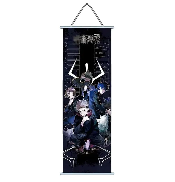Jujutsu_Kaisen_Gojo_Yuji_Megumi_Nobara_Anime_Poster_Wall_Scroll_|_Art_Canvas_Hanging_Paintings_Wall_Art_Decor_For_Home_Dorm_Office_(70_X_25_Cm)