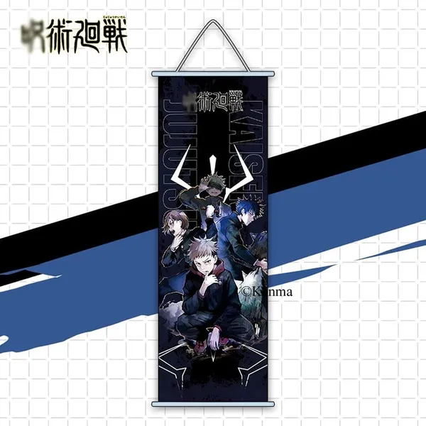 Jujutsu_Kaisen_Gojo_Yuji_Megumi_Nobara_Anime_Poster_Wall_Scroll_|_Art_Canvas_Hanging_Paintings_Wall_Art_Decor_For_Home_Dorm_Office_(70_X_25_Cm)