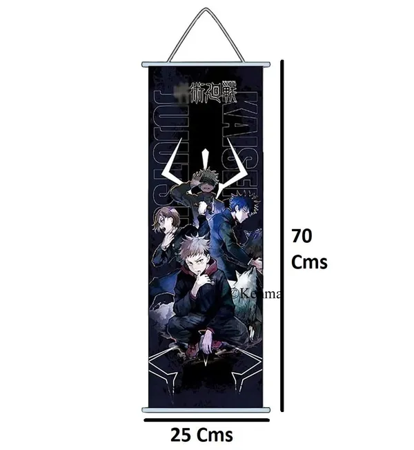 Jujutsu_Kaisen_Gojo_Yuji_Megumi_Nobara_Anime_Poster_Wall_Scroll_|_Art_Canvas_Hanging_Paintings_Wall_Art_Decor_For_Home_Dorm_Office_(70_X_25_Cm)