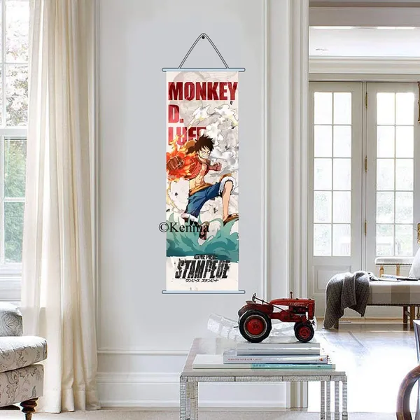 One_Piece_Monkey_D_Luffy_Model_2_Anime_Poster_Wall_Scroll_Art_Canvas_Hanging_Paintings_Wall_Art_Decor_For_Home_Dorm_Office_(70_X_25_Cm)