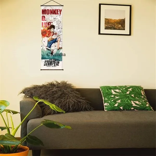 One_Piece_Monkey_D_Luffy_Model_2_Anime_Poster_Wall_Scroll_Art_Canvas_Hanging_Paintings_Wall_Art_Decor_For_Home_Dorm_Office_(70_X_25_Cm)