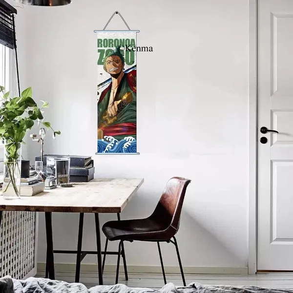One_Piece_Roronoa_Zoro_Model_2_Anime_Poster_Wall_Scroll_|_Art_Canvas_Hanging_Paintings_Wall_Art_Decor_For_Home_Dorm_Office_(70_X_25_Cm)